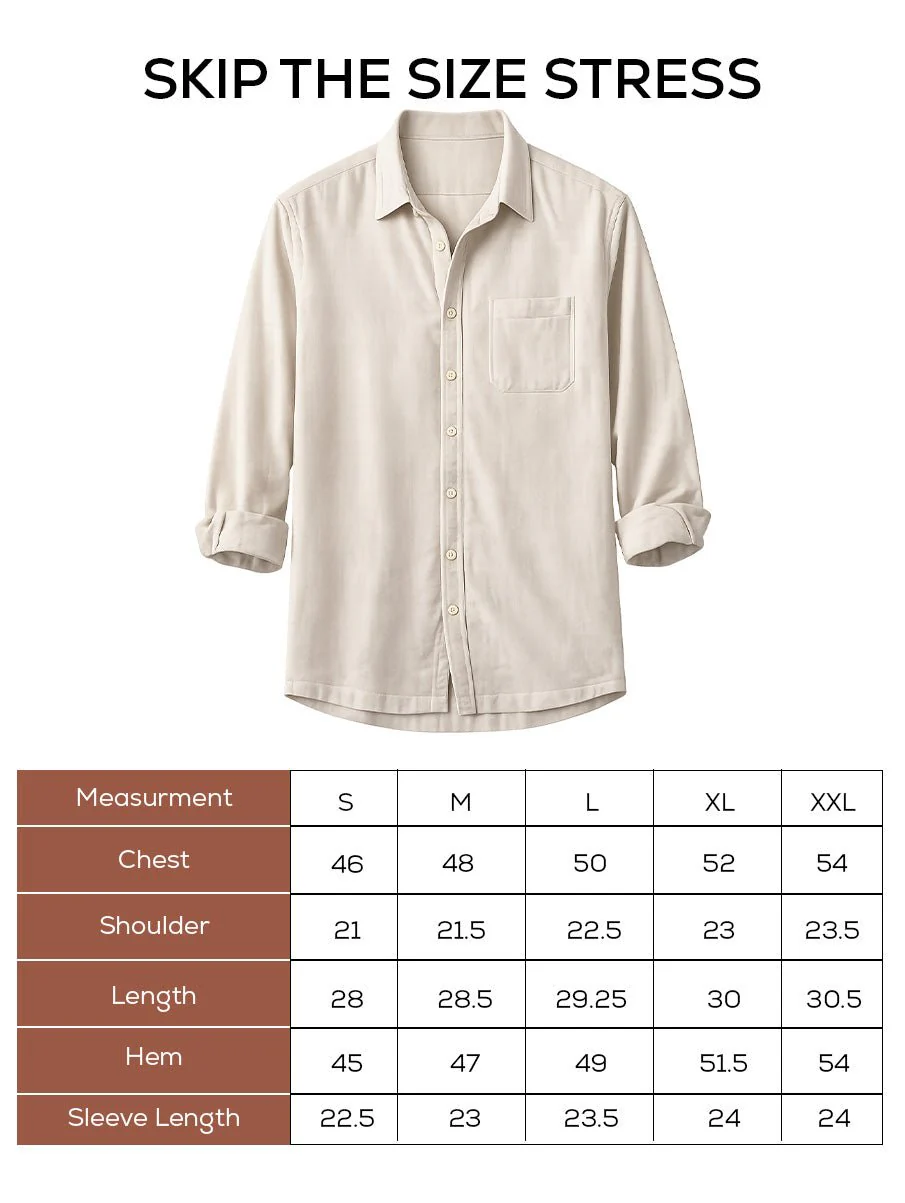 Beige Brushed Cotton Shacket – Loose Fit, Full Sleeves - Image 5