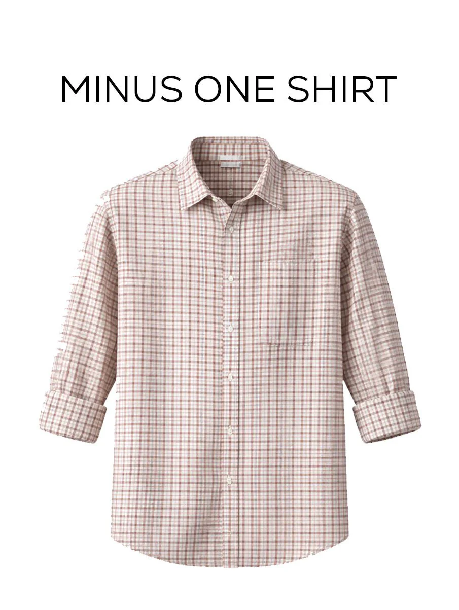 Beige & Maroon Checkered Cotton Shirt β Regular Fit, Full Sleeves - Image 2