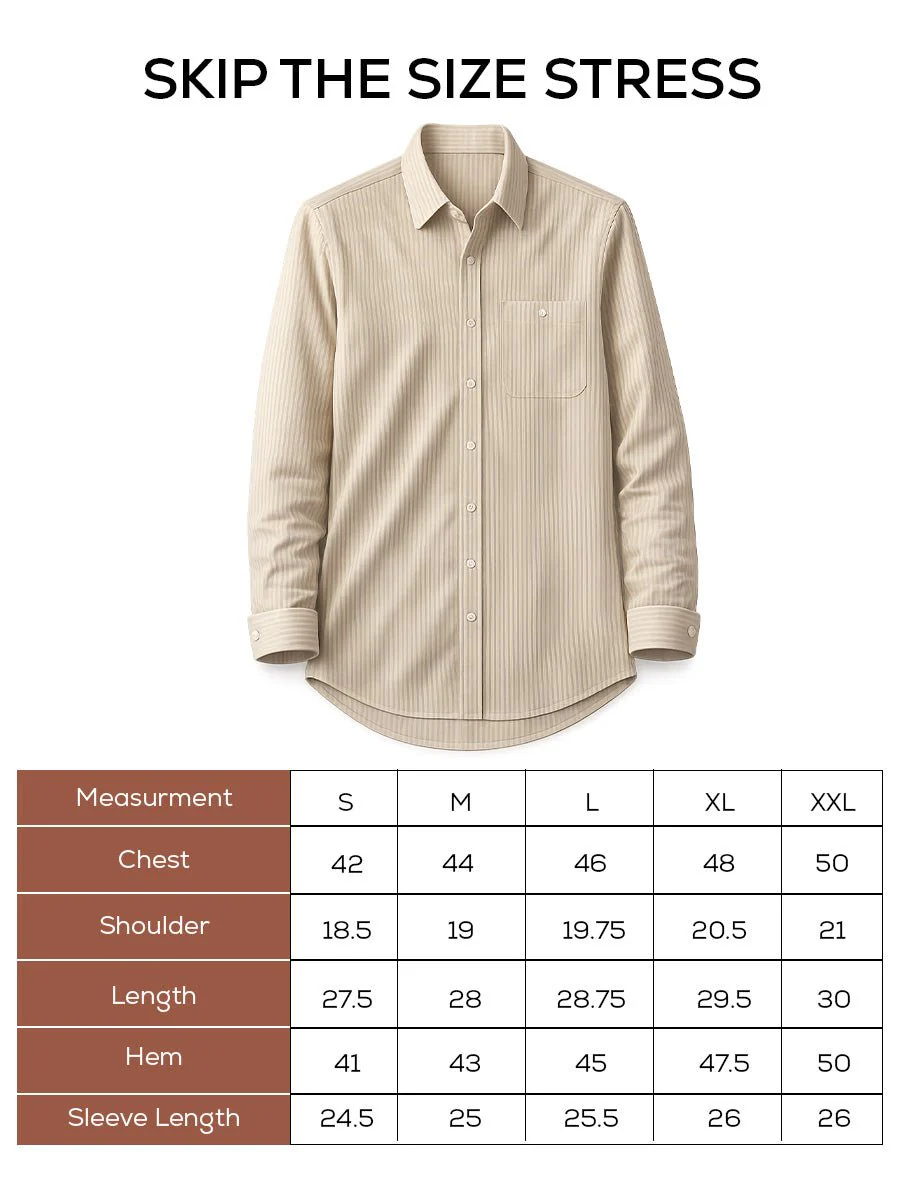 Beige Striped Cotton Shirt β Regular Fit - Image 5