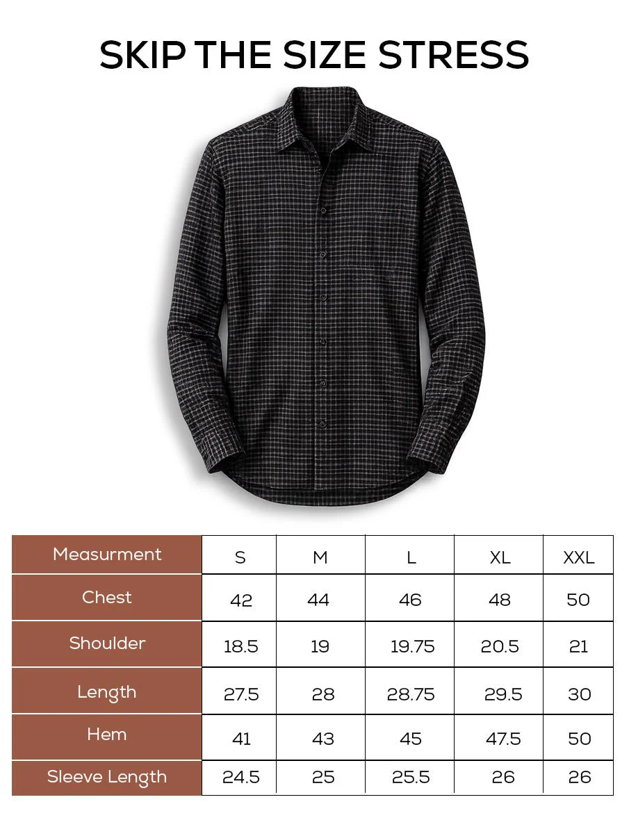 Black & White Brushed Organic Cotton Shirt – Regular Fit, Full Sleeves - Image 6