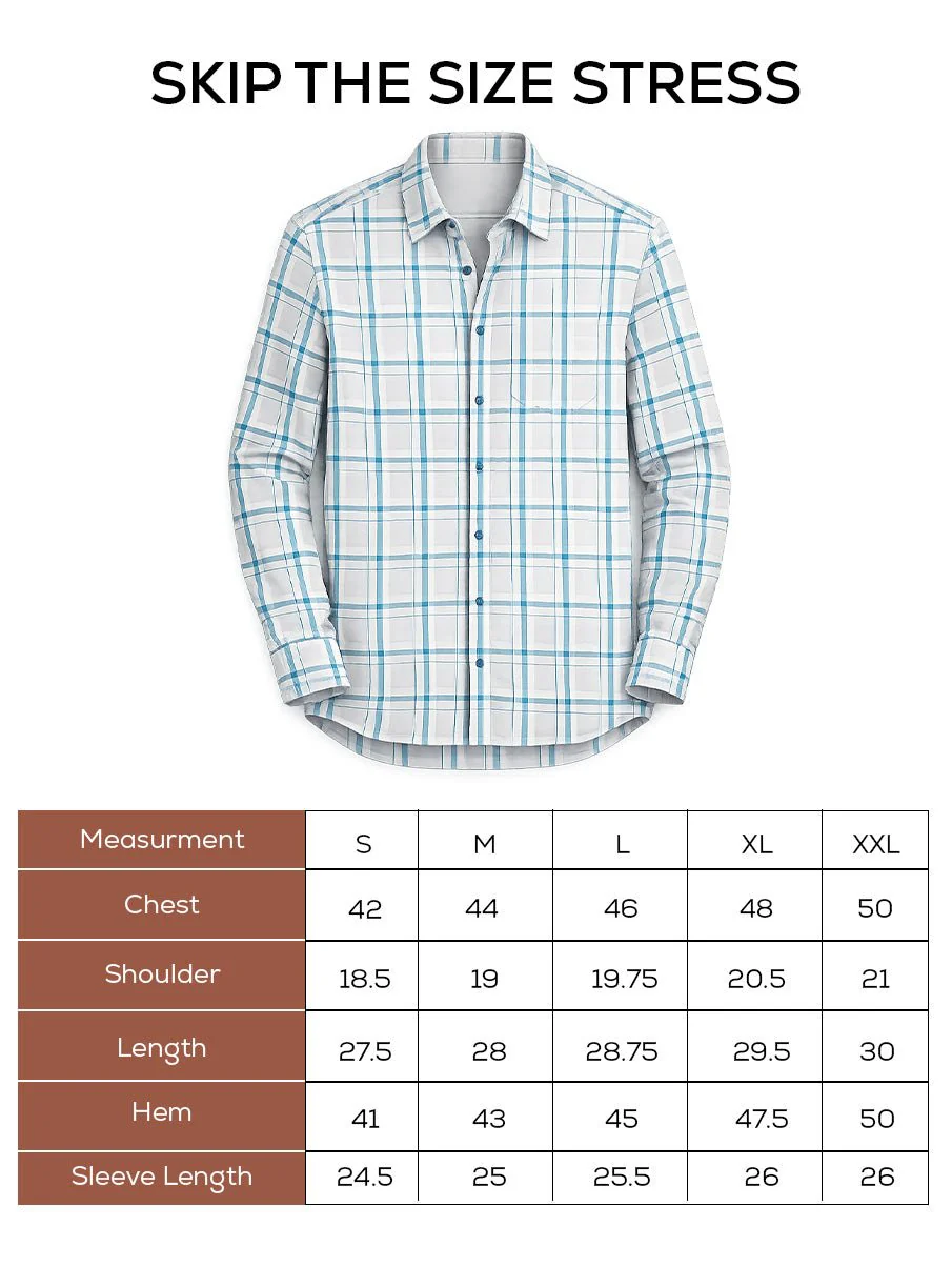 Blue Checked Cotton Shirt – Regular Fit - Image 5