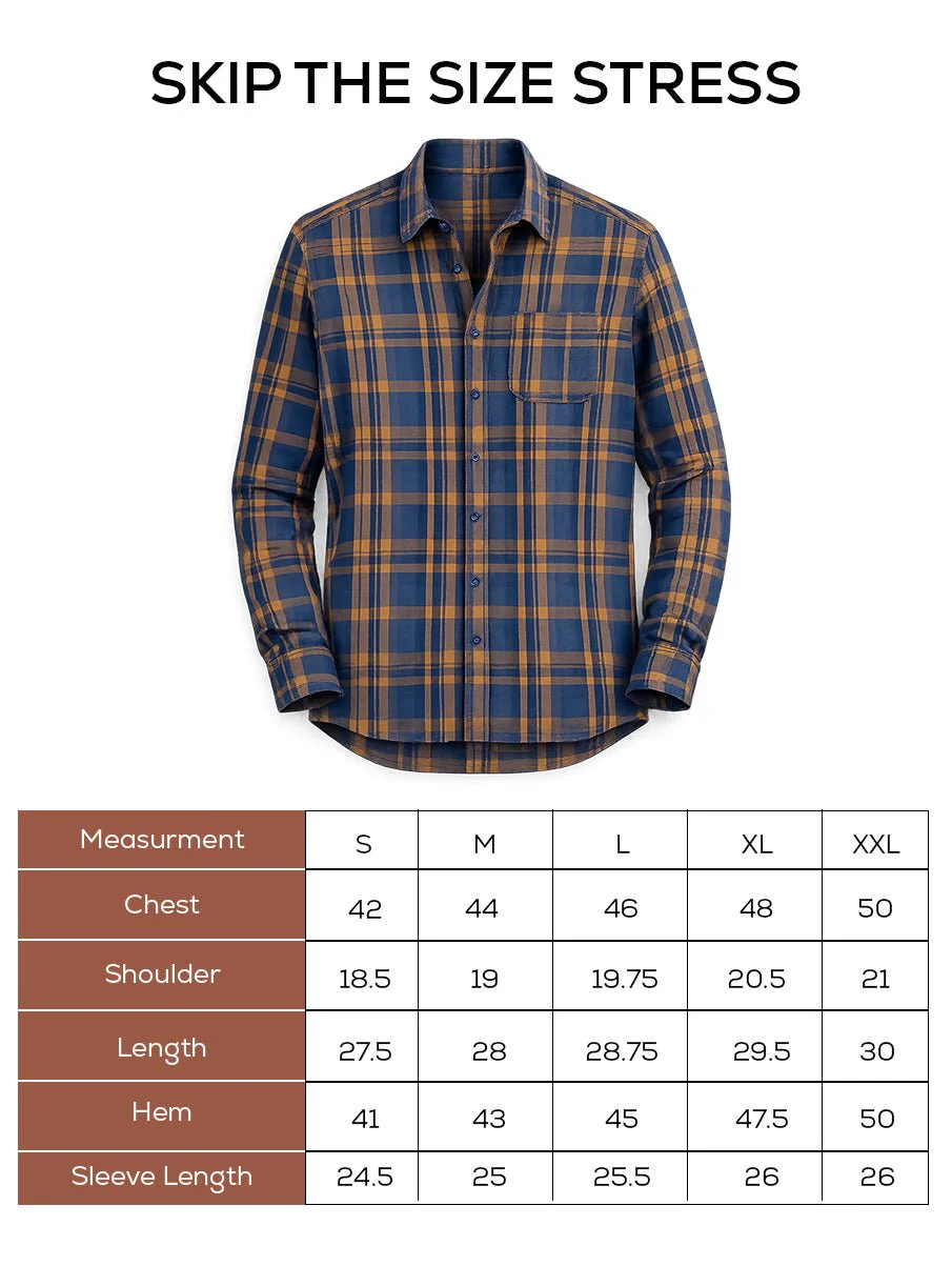 Blue- Yellow Checked Cotton Shirt – Regular Fit - Image 5