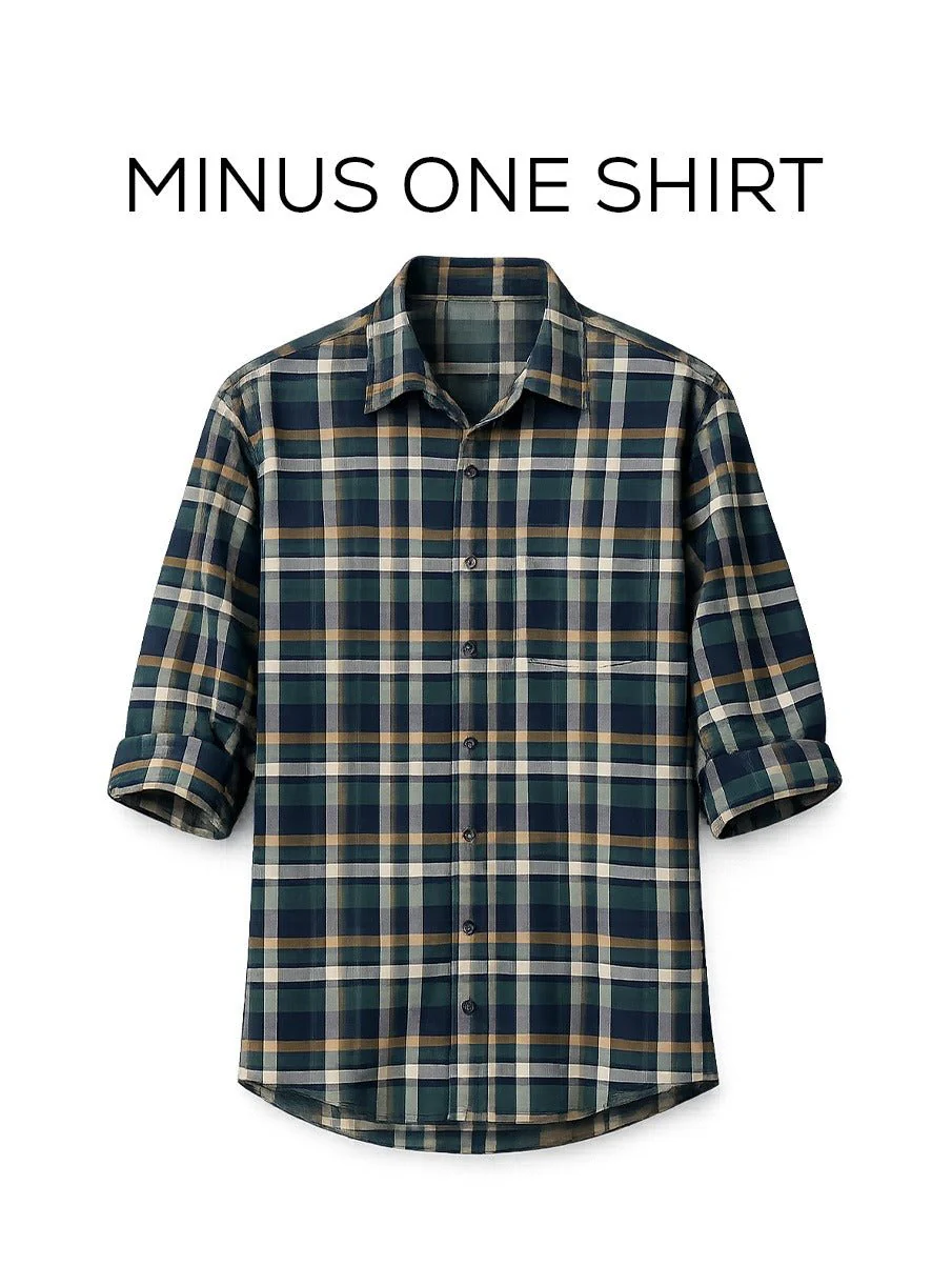 Blue Checkered Cotton Shirt β Loose Fit, Full Sleeves - Image 2