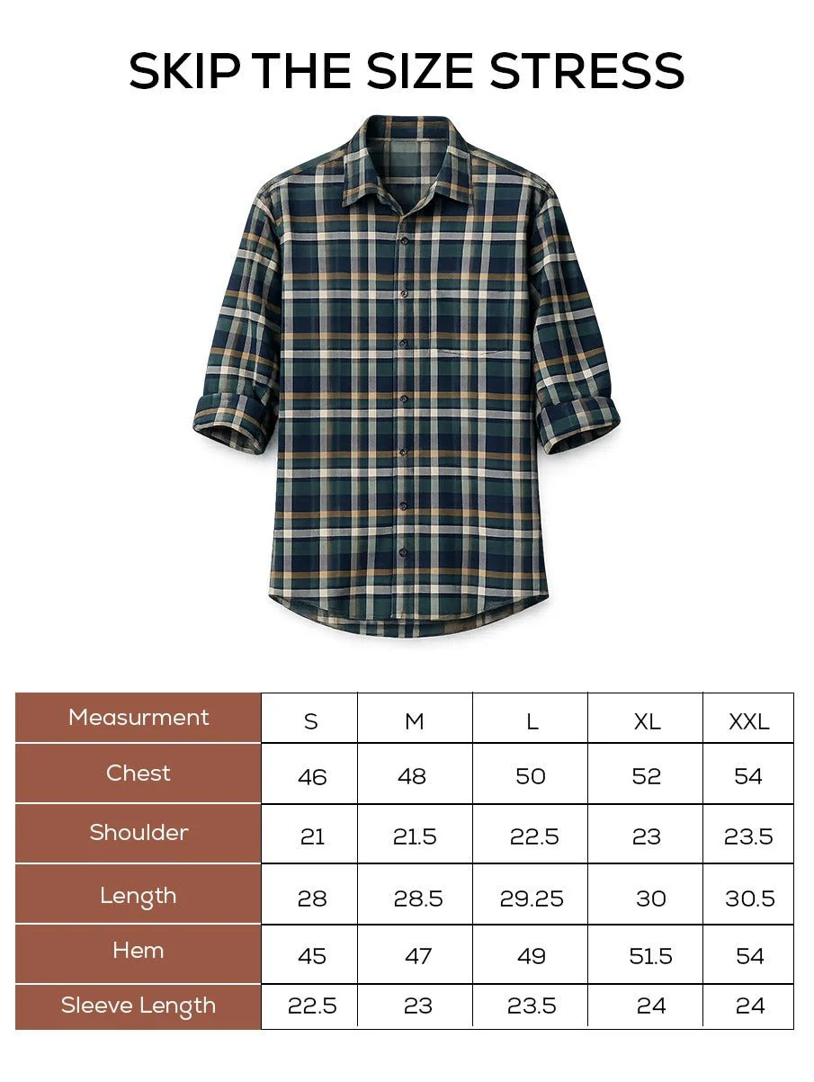 Blue Checkered Cotton Shirt β Loose Fit, Full Sleeves - Image 5