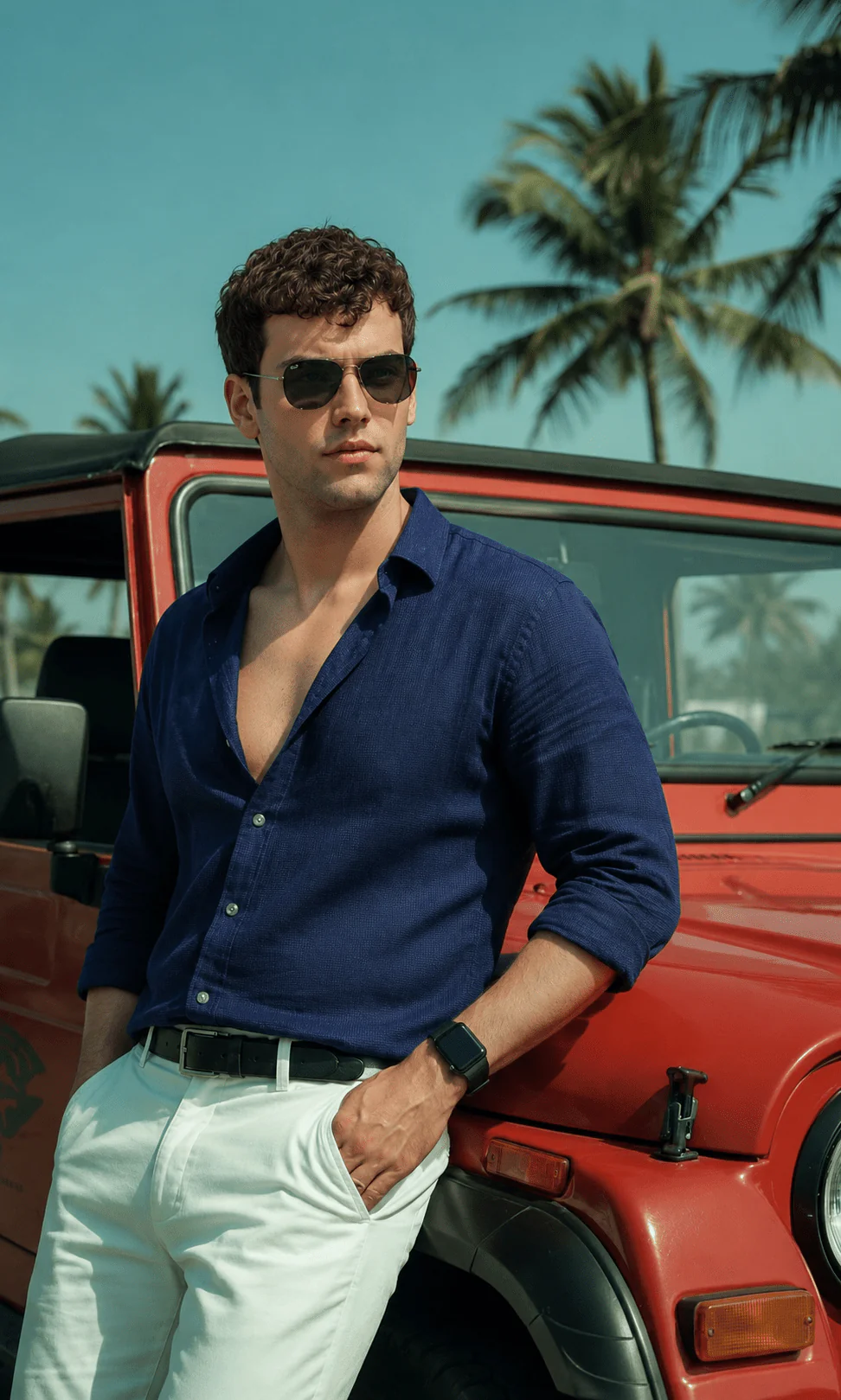 Blue Checked Cotton Shirt – Regular Fit, Full Sleeves - Image 6