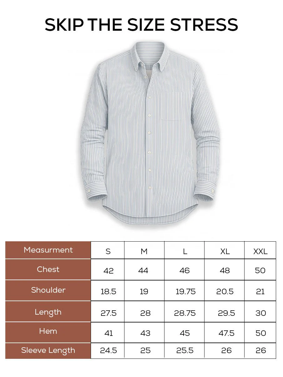 Blue Striped Cotton Shirt – Full Sleeve, Regular Fit, Classic Collar - Image 5