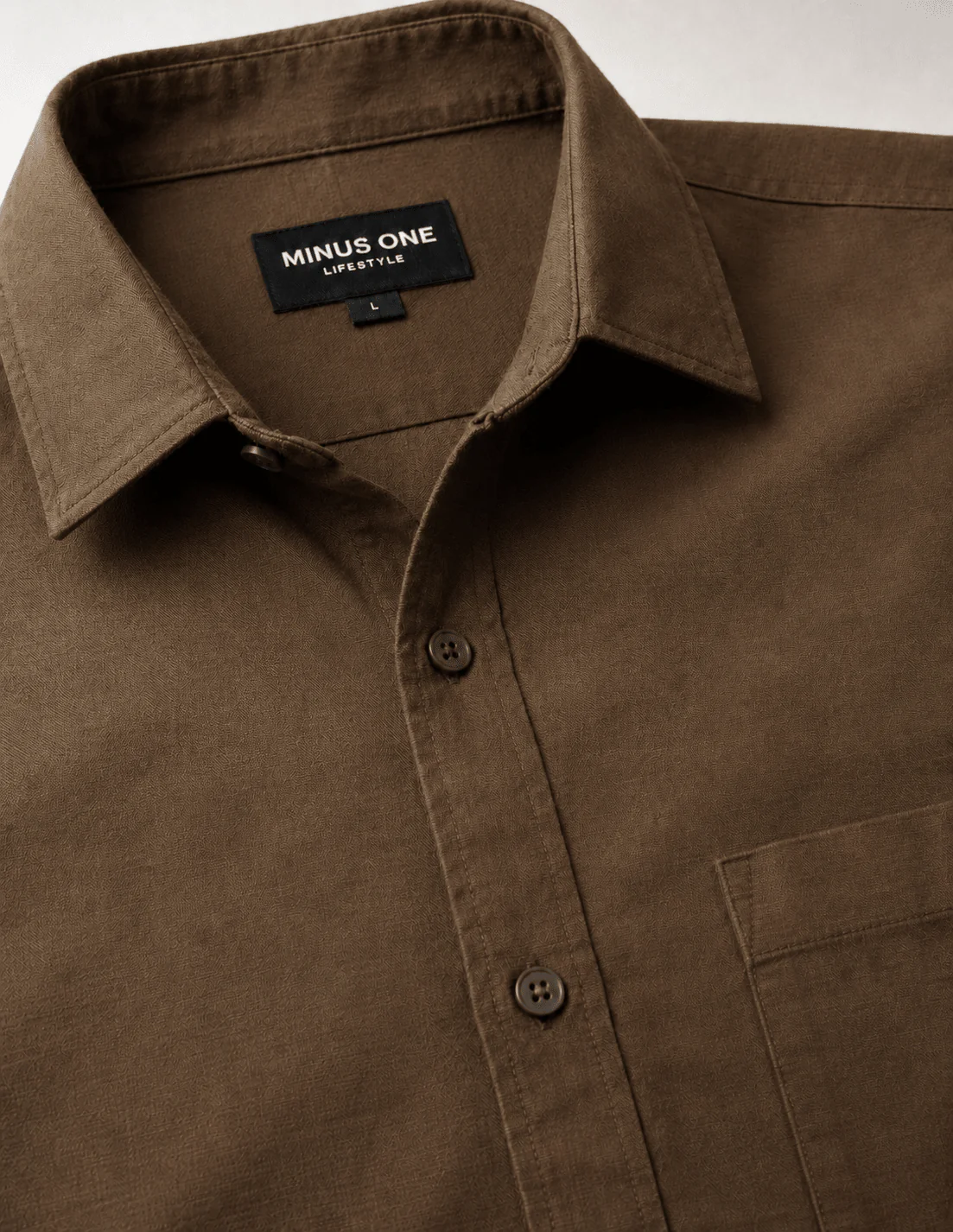 Brown Cotton Shirt – Regular Fit, Full Sleeves - Image 5