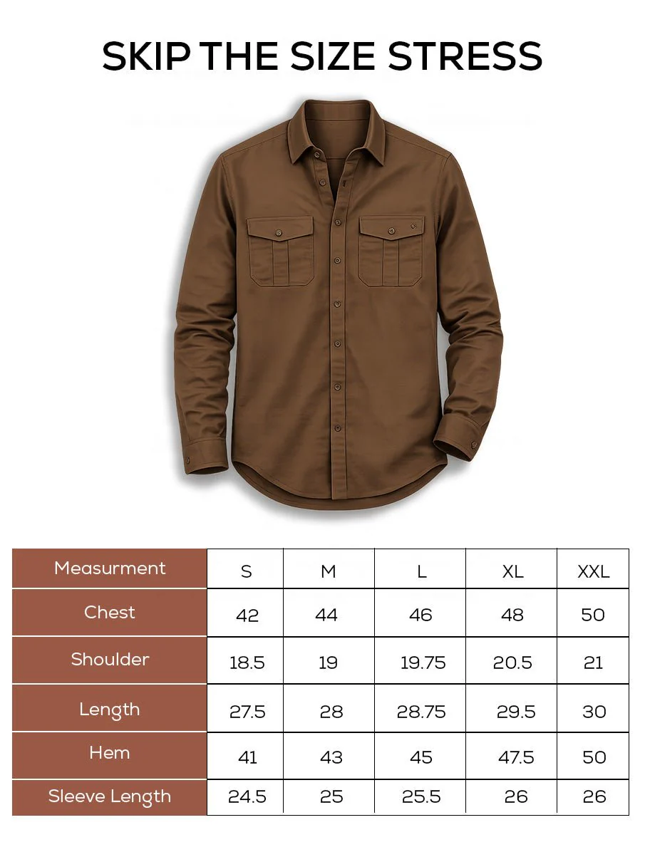 Full Sleeve Safari Shirt – Khaki Brown - Image 5