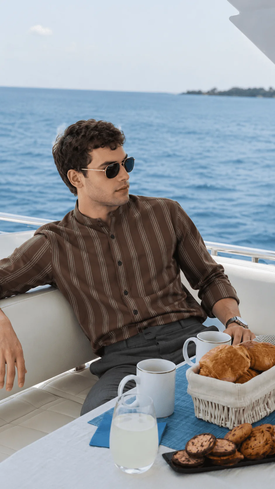 Brown Striped Cotton Shirt β Regular Fit, Full Sleeves - Image 6
