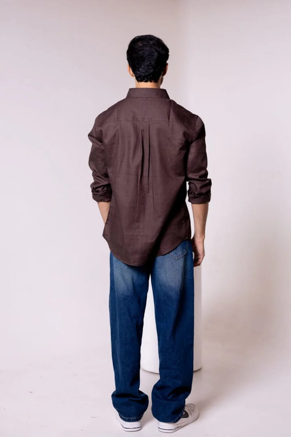 Coffee Brown Checked Shirt - Image 4