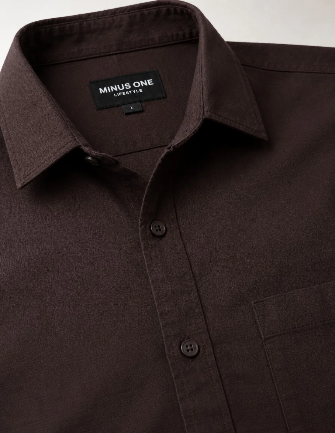 Dark Brown Cotton Shirt – Regular Fit, Full Sleeves - Image 6
