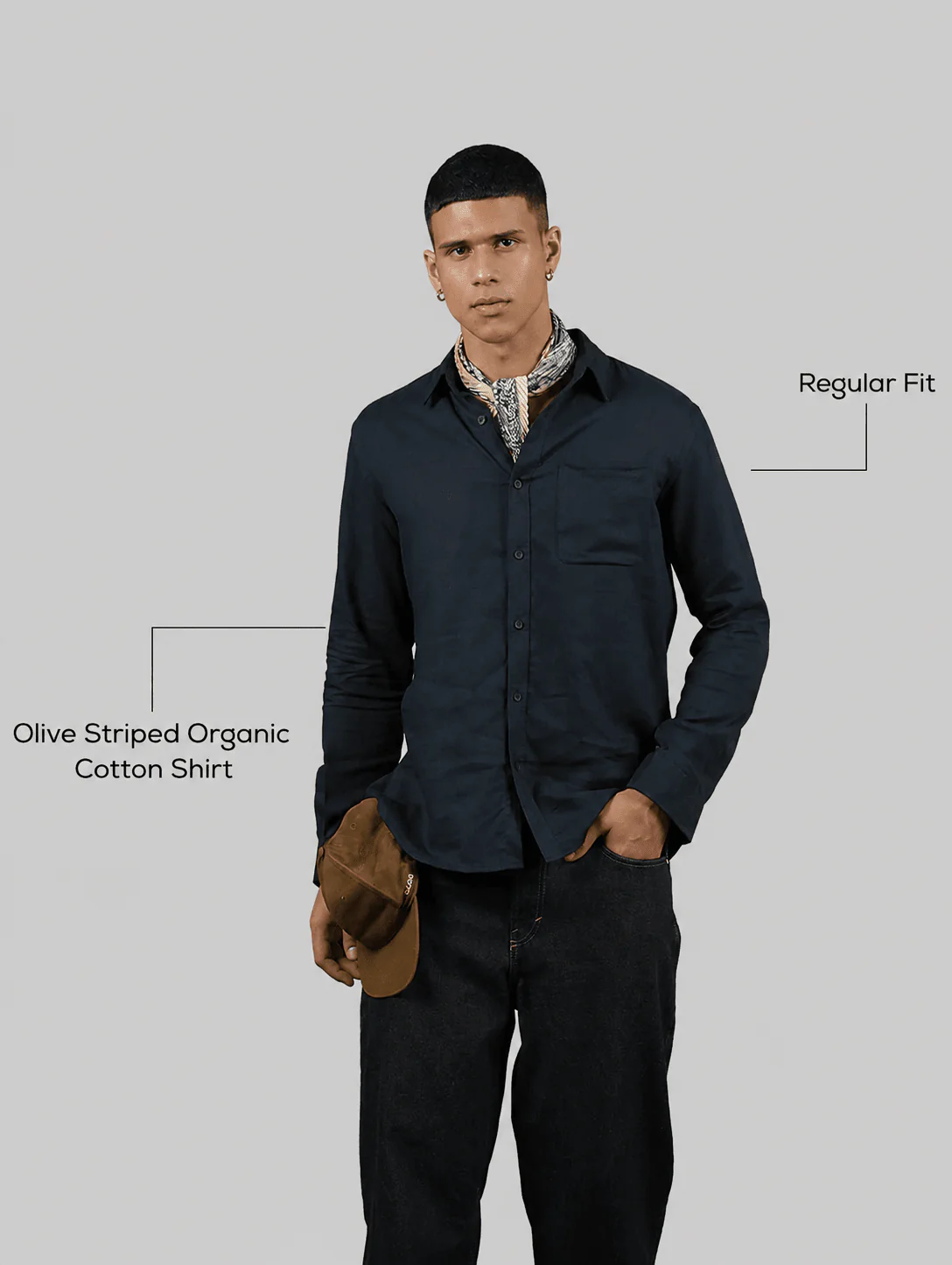 Dark Grey Full Sleeve Cotton Shirt β Regular Fit - Image 4