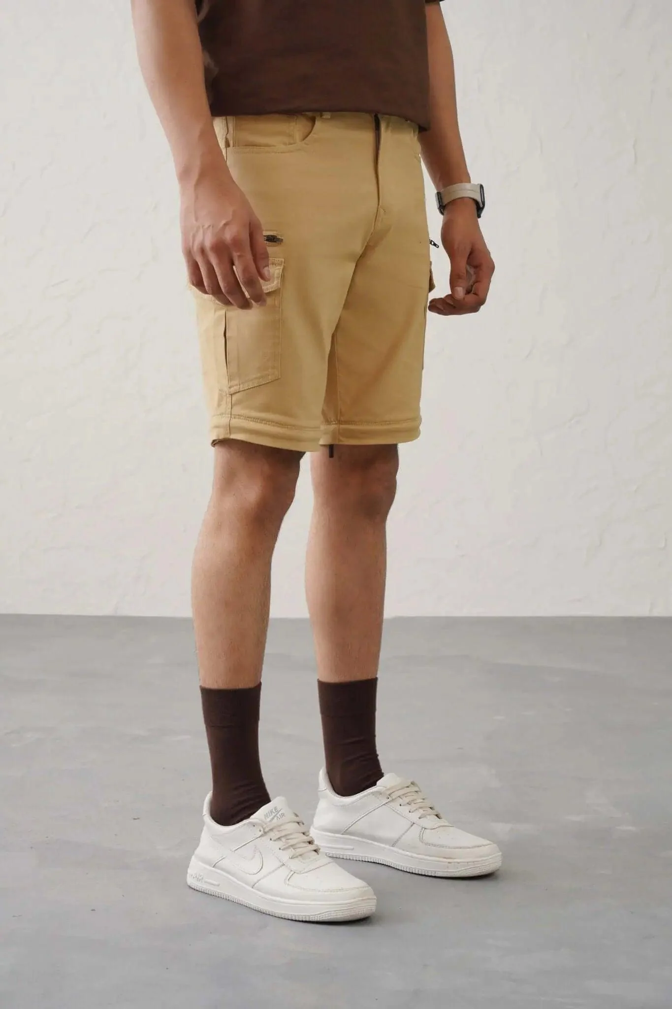 The Slim Fit Detachable Cargo Pants - Khaki - Image 4