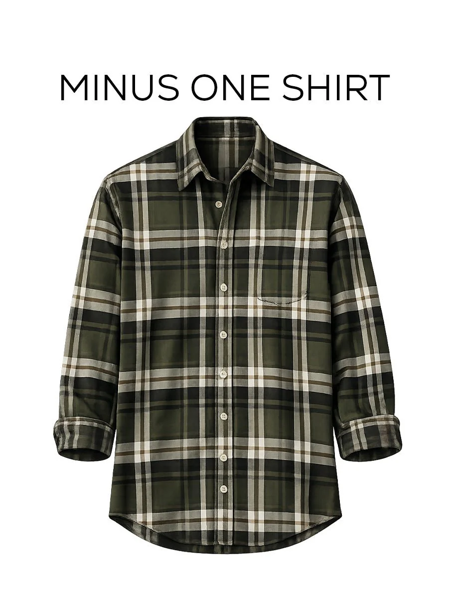 Green Checkered Brushed Cotton Shirt – Loose Fit, Full Sleeves - Image 2