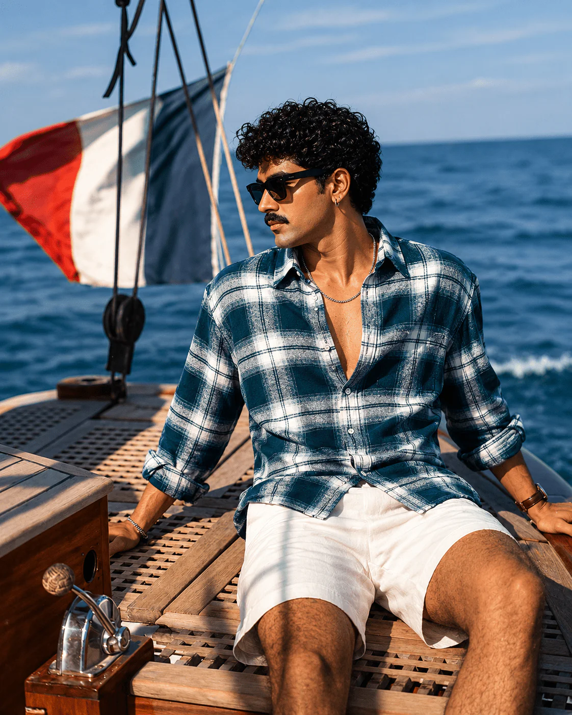 Green Checkered Cotton Shirt – Loose Fit, Full Sleeves - Image 6