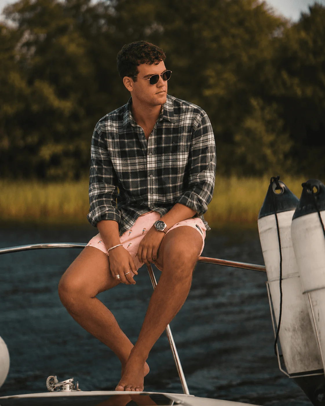 Grey Checkered Brushed Cotton Shirt β Loose Fit, Full Sleeves - Image 6