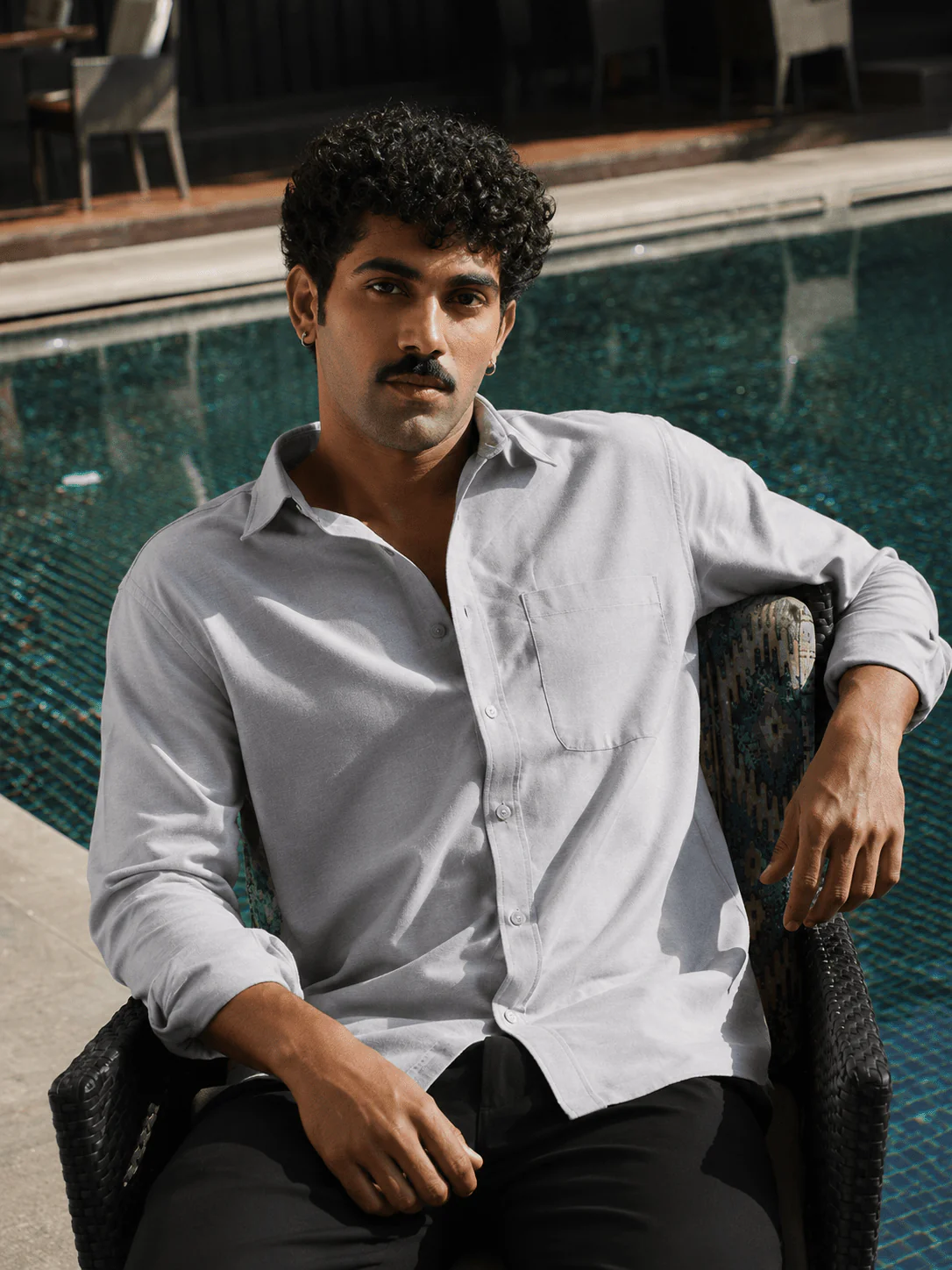 Grey Oxford Cotton Shirt β Regular Fit, Full Sleeves - Image 6