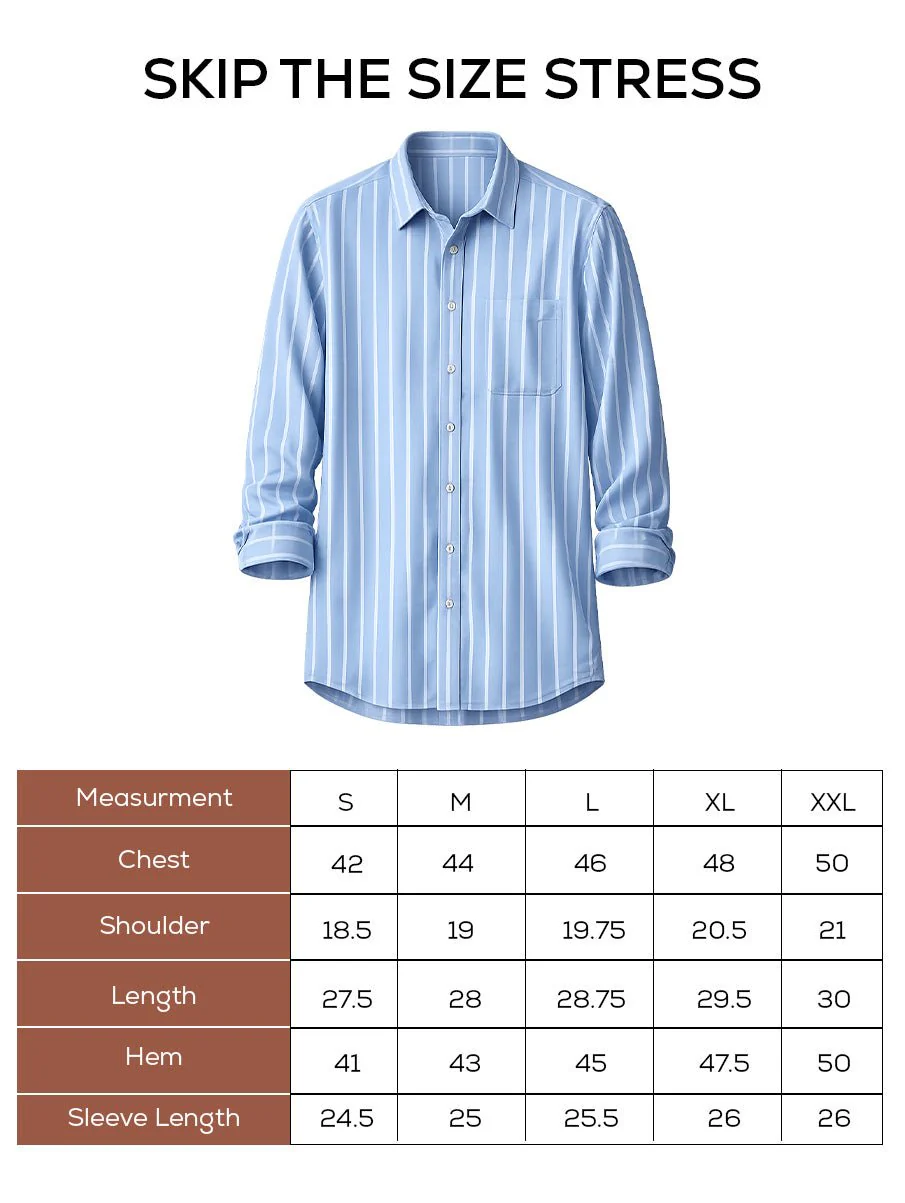 Light Blue Striped Brushed Cotton Shirt β Regular Fit - Image 5