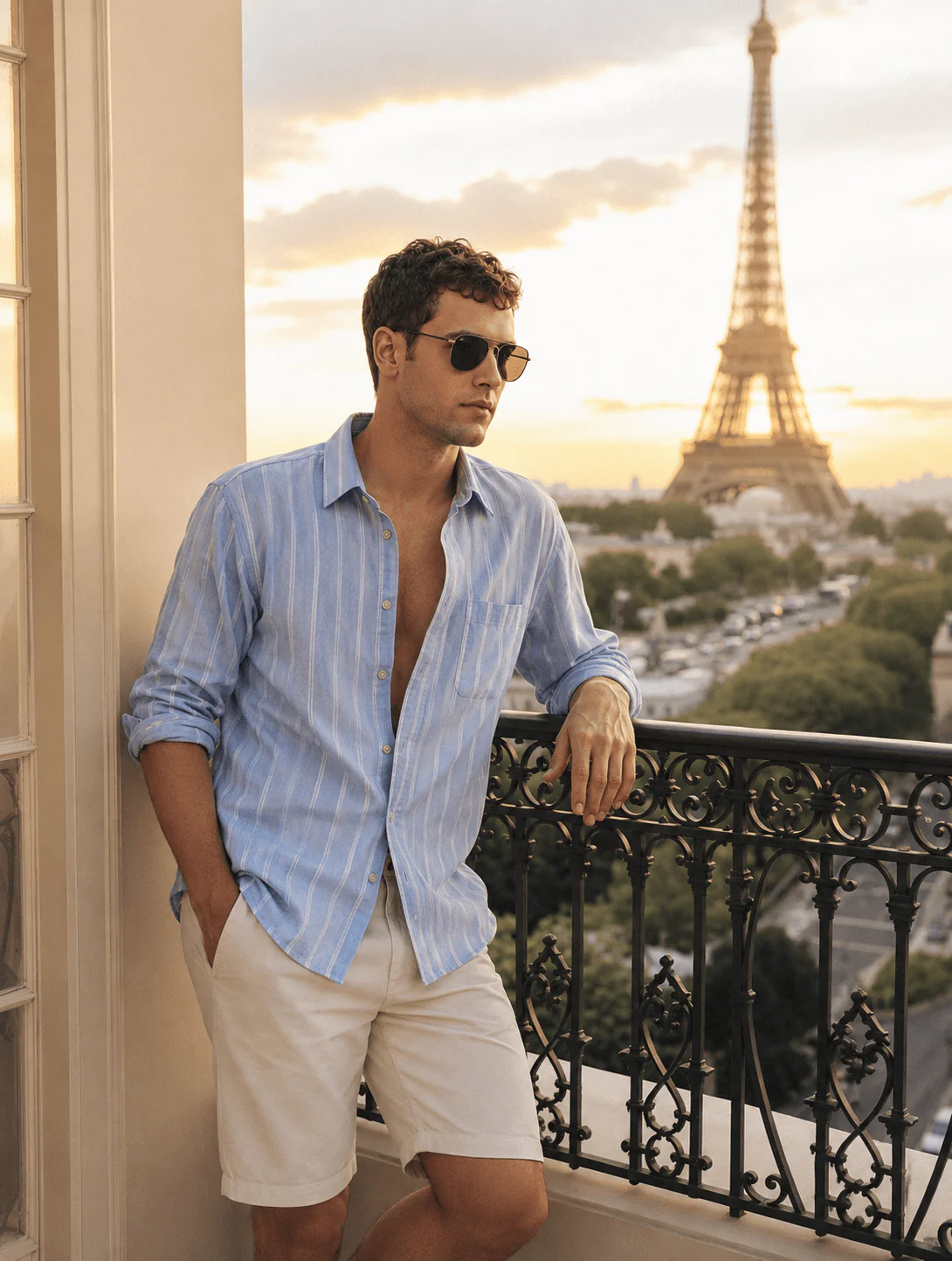 Light Blue Striped Brushed Cotton Shirt β Regular Fit - Image 6