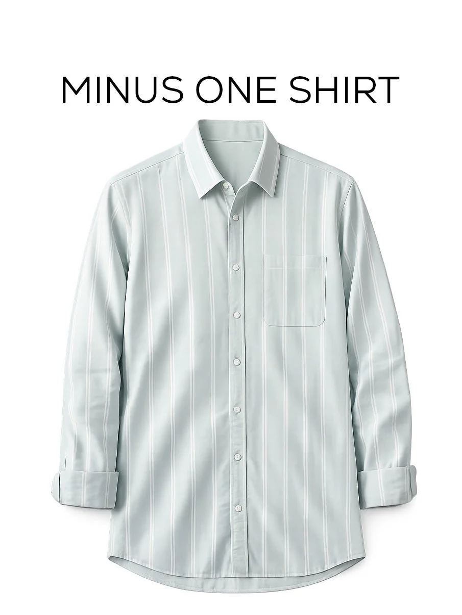 Light Blue Striped Cotton Shirt β Regular Fit, Full Sleeves - Image 2