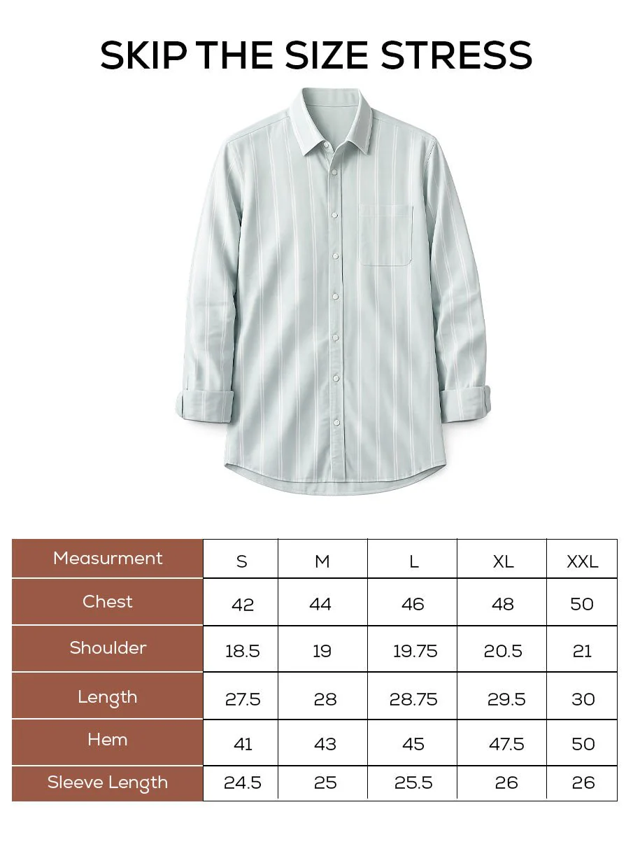 Light Blue Striped Cotton Shirt β Regular Fit, Full Sleeves - Image 5