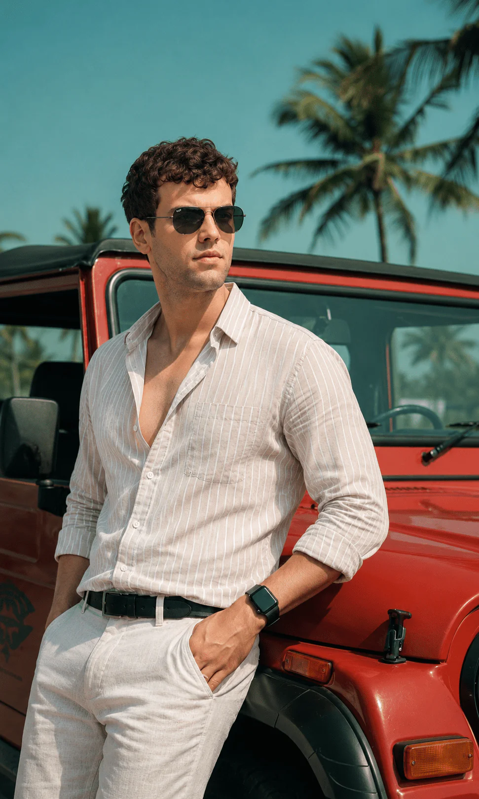 Lilac Striped Cotton Shirt – Regular Fit, Full Sleeves - Image 6