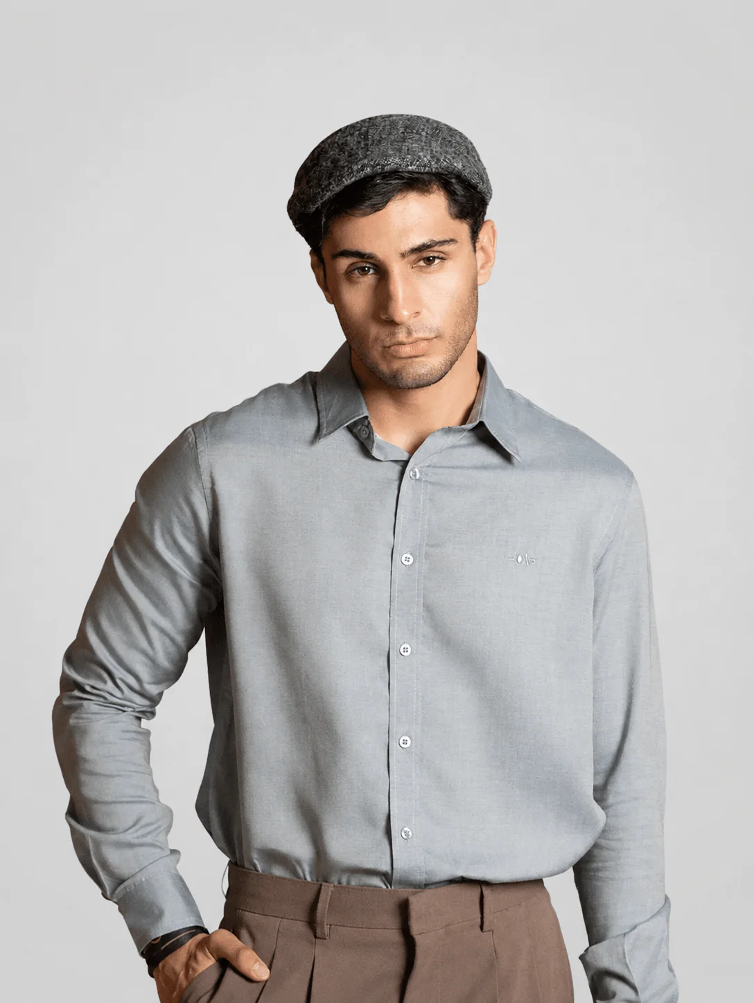 Men’s Blue Tencel Shirt – Regular Fit