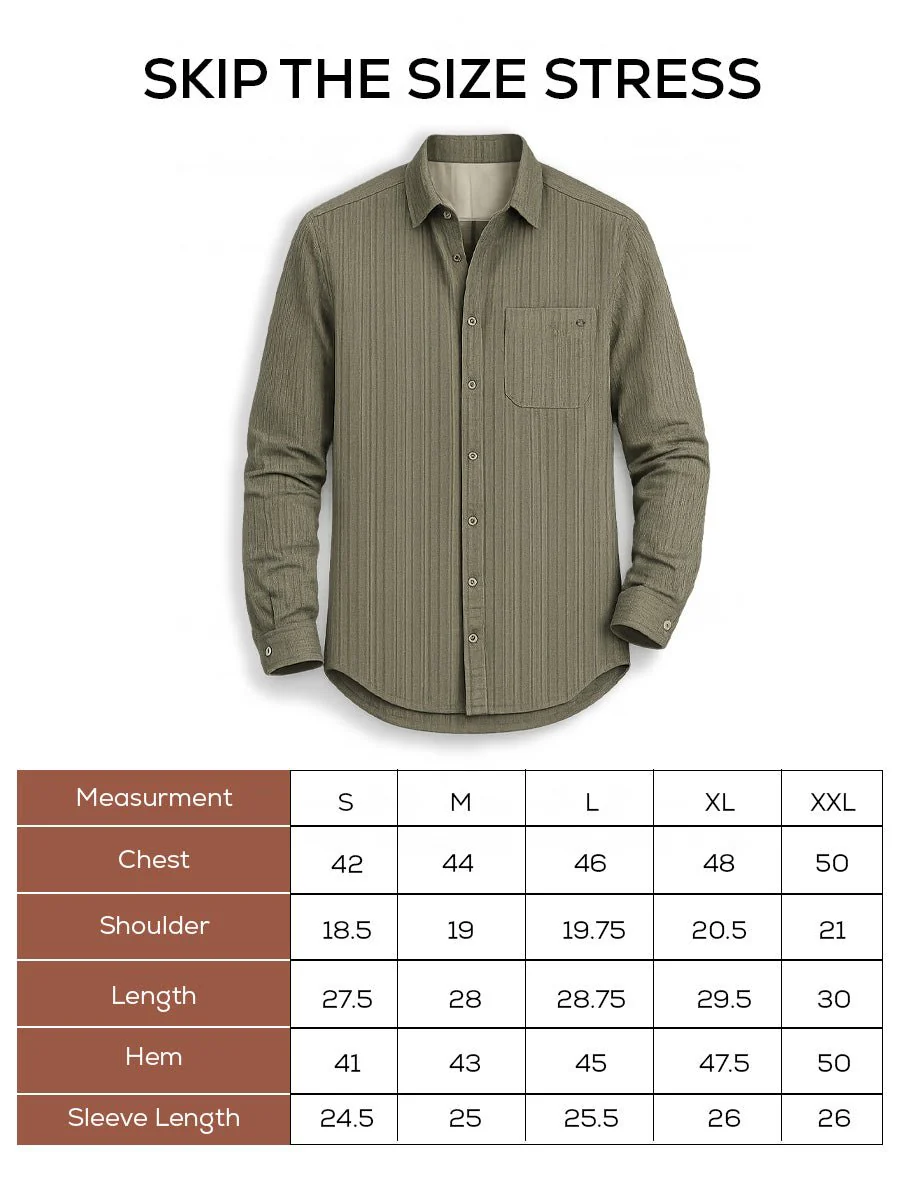 Olive Textured Checked Shirt β Regular Fit, Full Sleeves, Cotton - Image 5