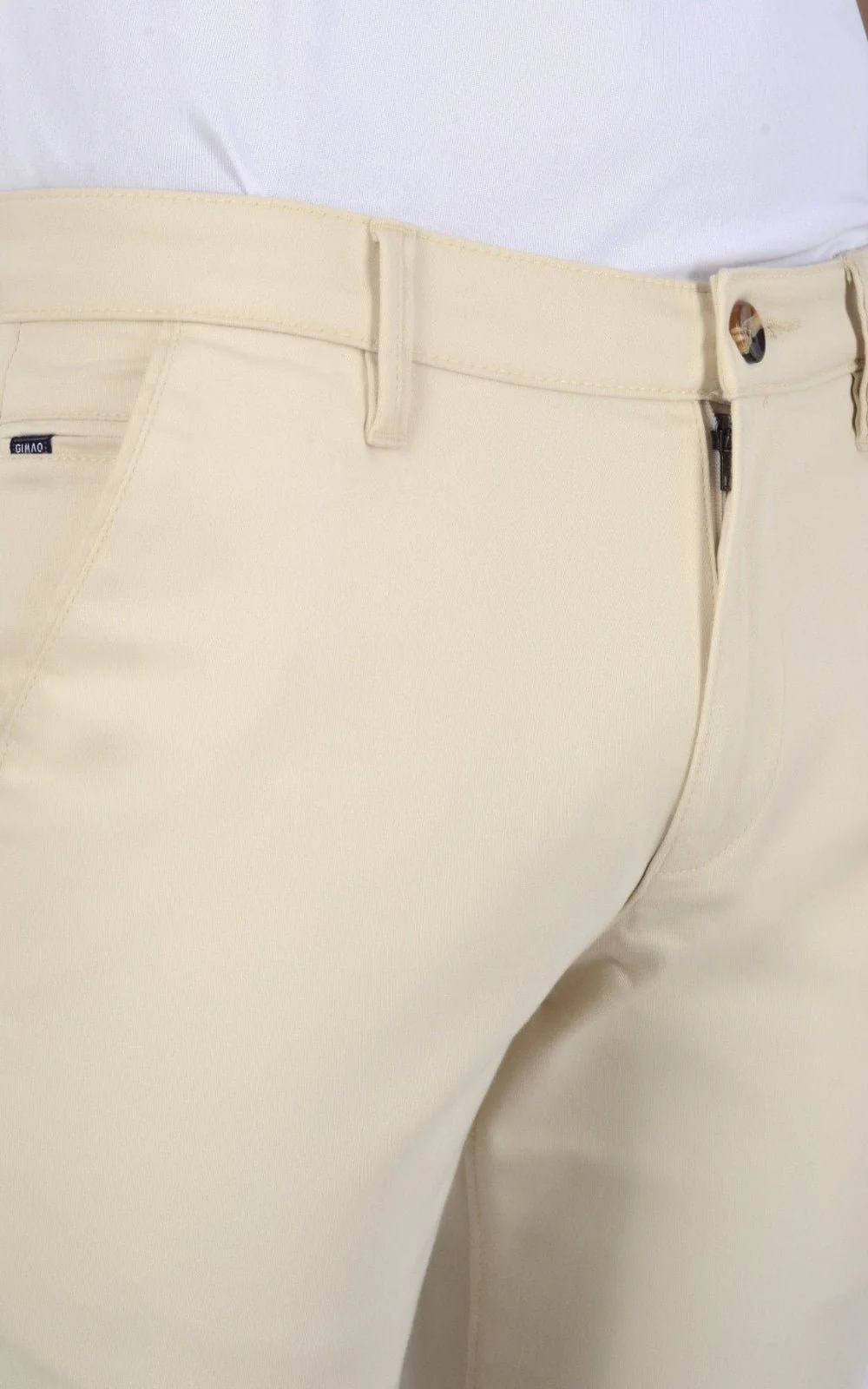 Men's Slim Fit Formal Trouser - Beige - Image 3