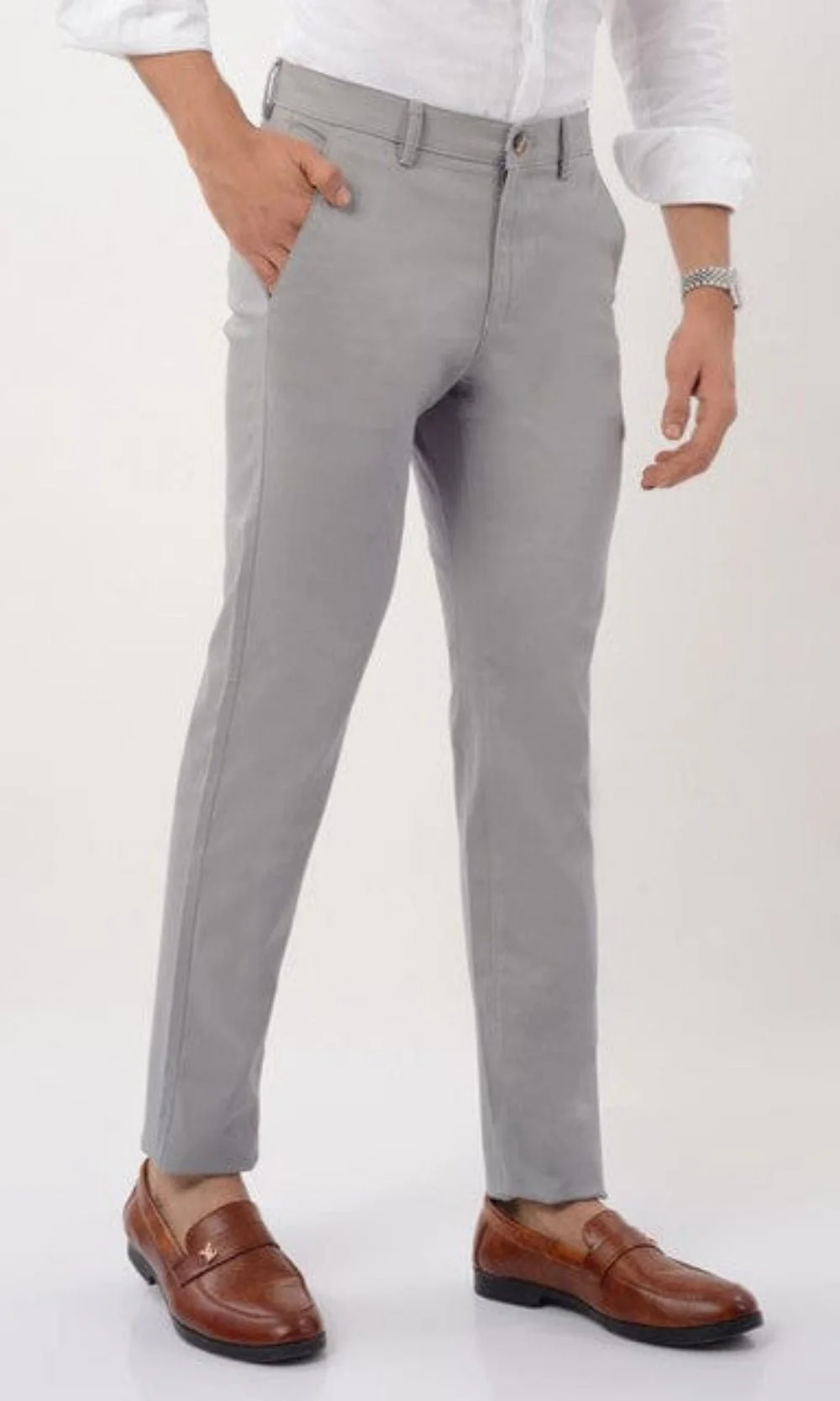 Men's Slim Fit Formal Trouser - Grey - Image 4