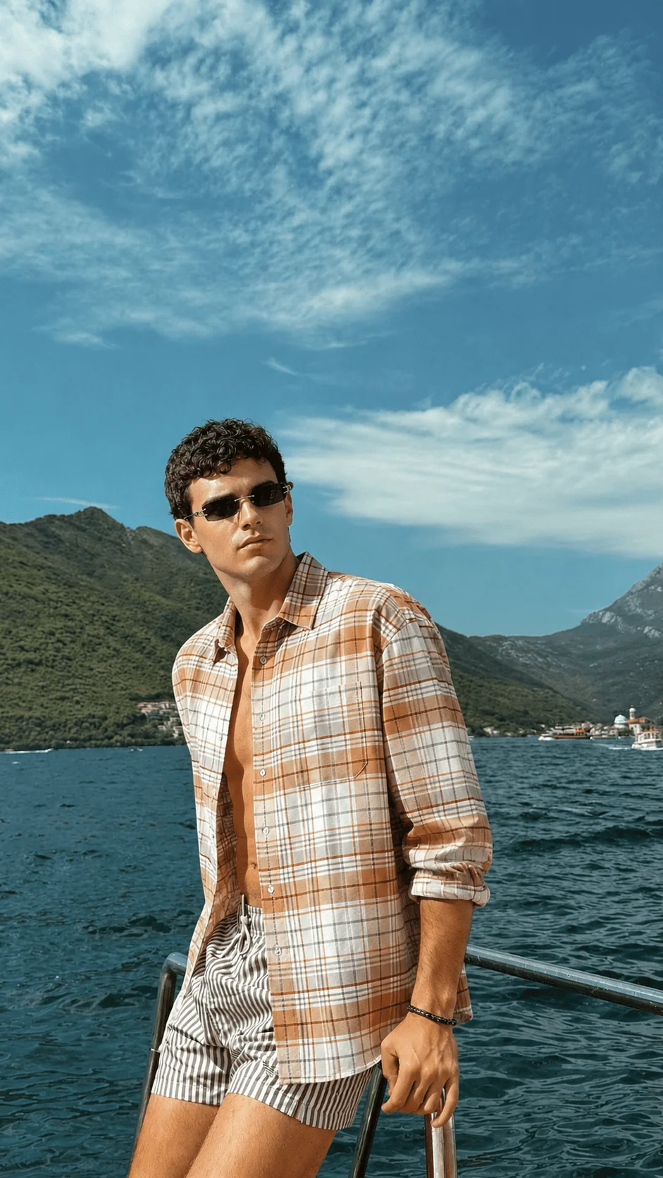 Mustard Checkered Cotton Shirt – Loose Fit, Full Sleeves - Image 6
