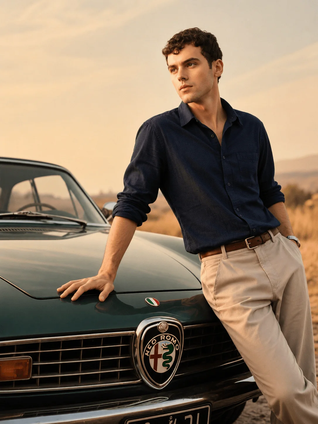 Navy Blue Oxford Organic Cotton Shirt β Regular Fit, Full Sleeves - Image 6