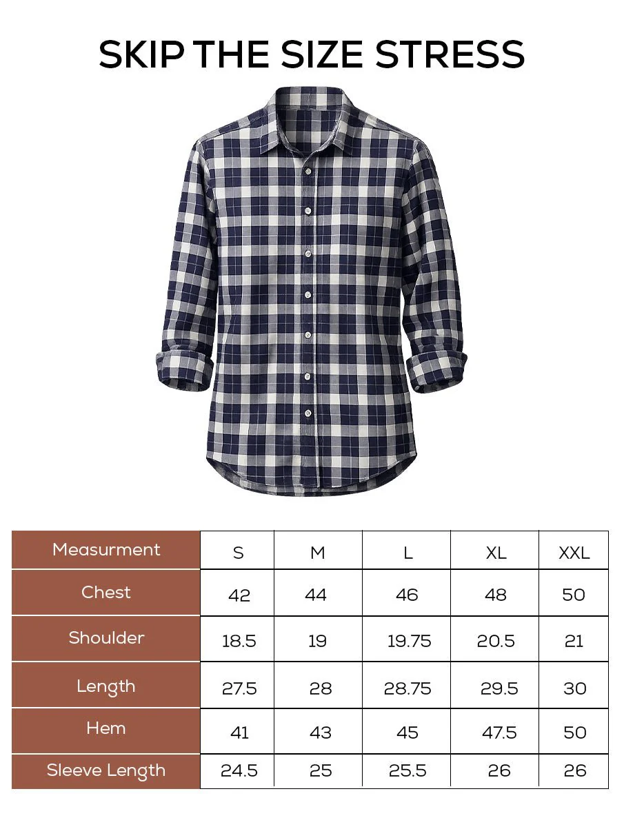 Navy Checkered Cotton Shirt β Regular Fit, Full Sleeves - Image 5