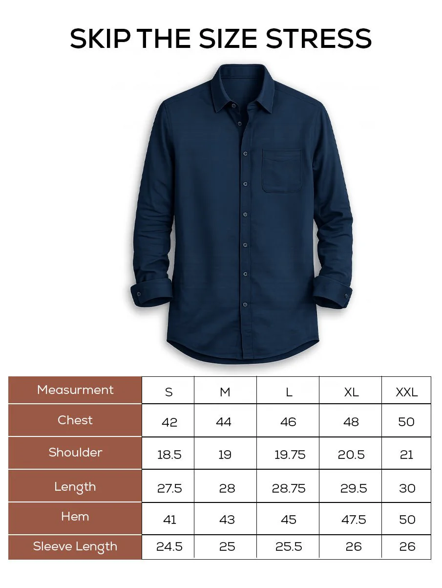Navy Linen Full Sleeve Shirt – Regular Fit - Image 5