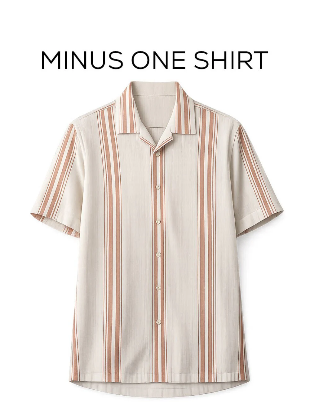 Off-White Striped Cotton Cuban Collar Shirt – Regular Fit, Half Sleeves - Image 2