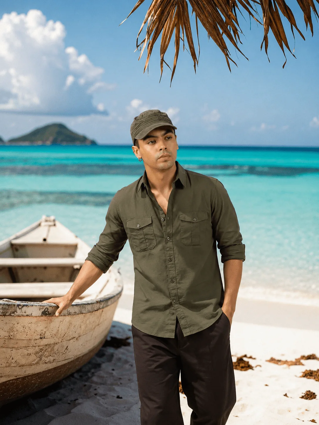 Full Sleeve Safari Shirt – Olive Green - Image 6