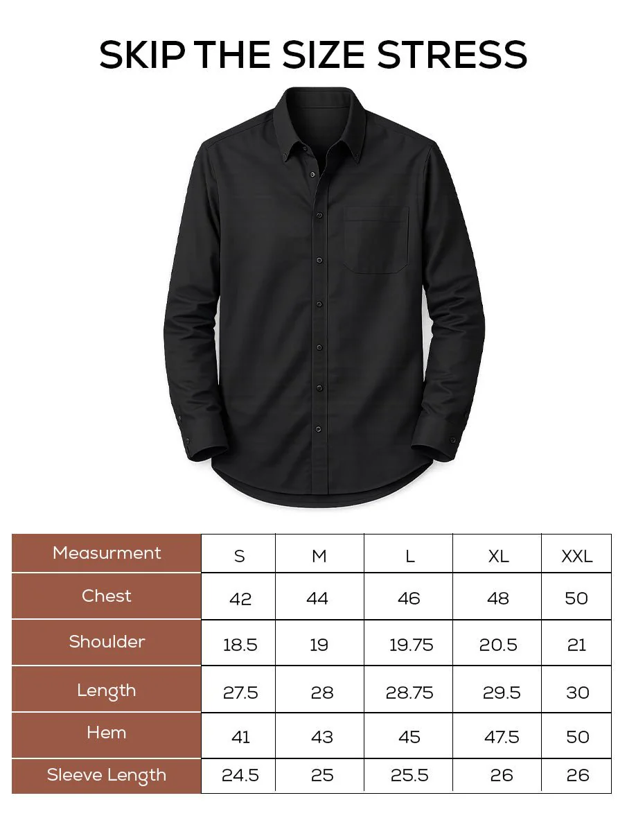 Oxford Black Cotton Shirt – Regular Fit - Image 5
