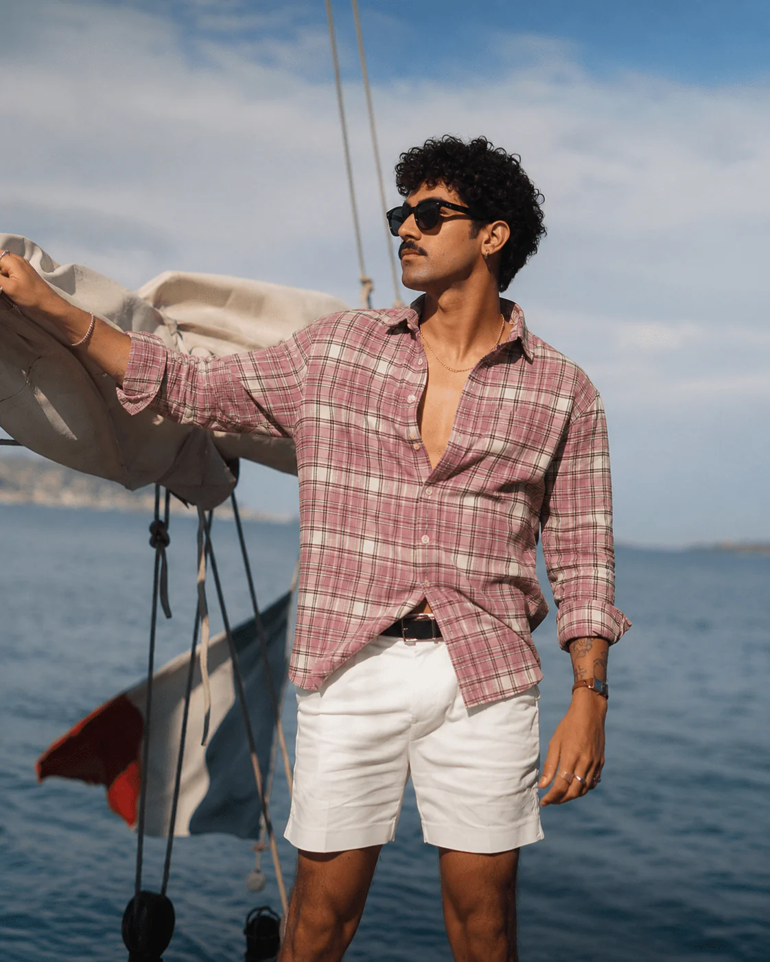 Pink Checkered Organic Cotton Shacket – Loose Fit, Full Sleeves - Image 6