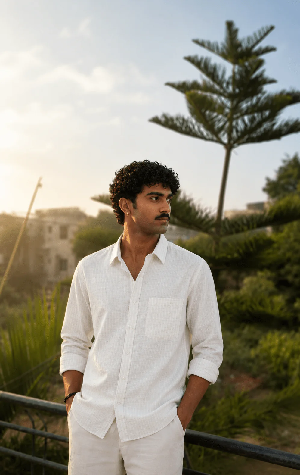 Sky Grey Striped Cotton Shirt β Regular Fit, Full Sleeves - Image 6