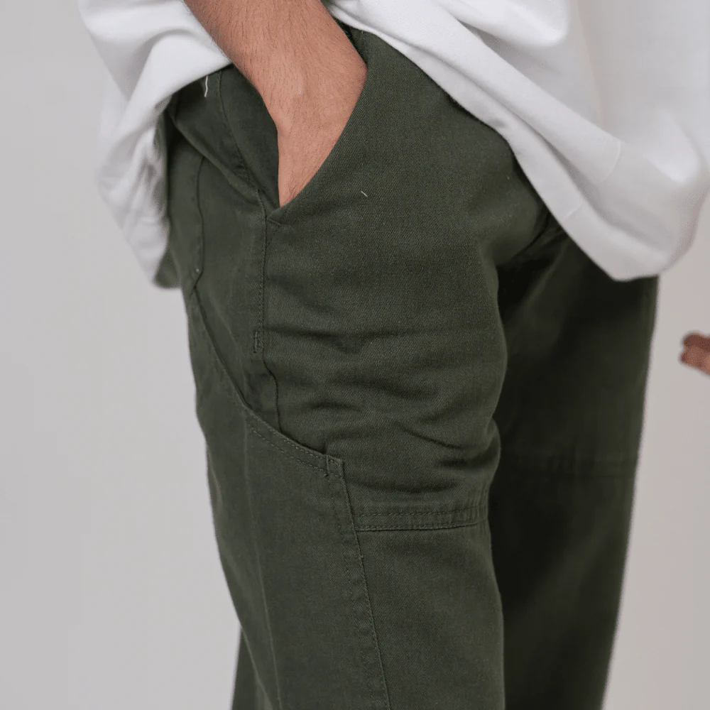 Sleek Cargo Pants- Olive - Image 3