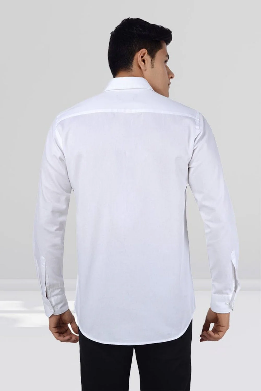 Slim Fit Full Sleeves Shirt-White - Image 4