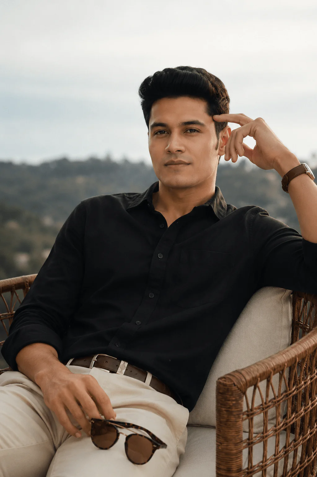 Slim Fit Full Sleeves Shirt- Black - Image 4