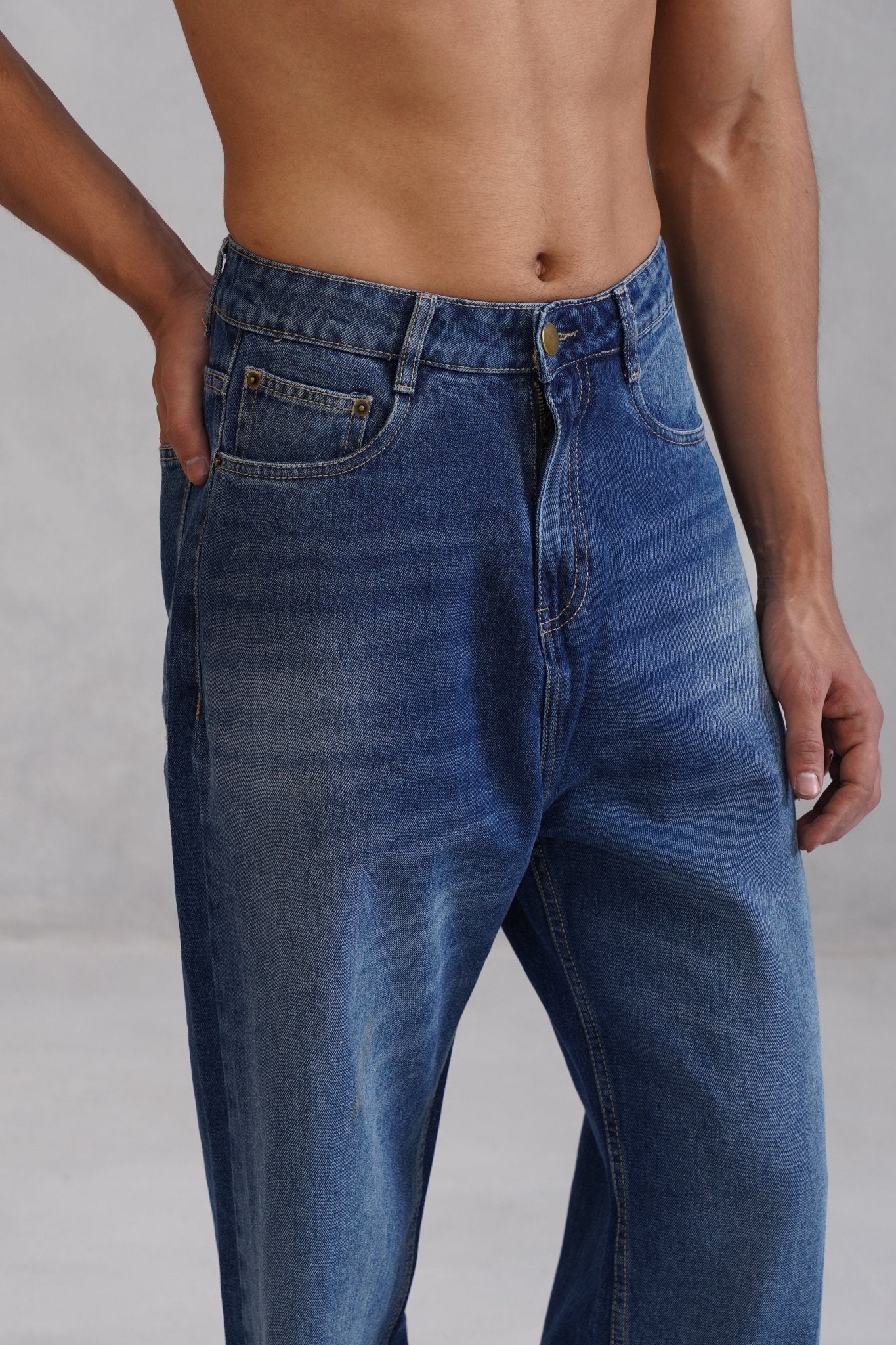 Baggy fit Denim - Mid Blue - Image 5