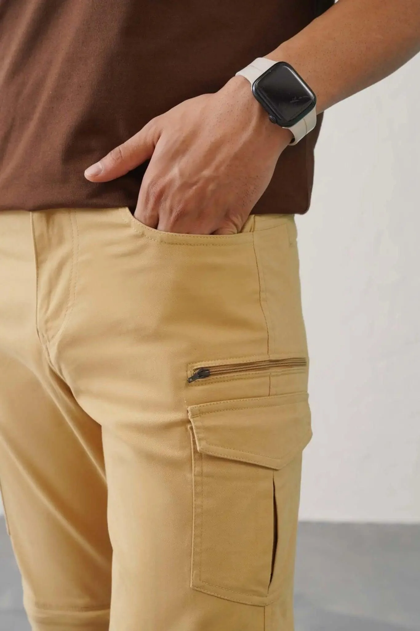 The Regular Fit Detachable Cargo Pants - Khaki - Image 6