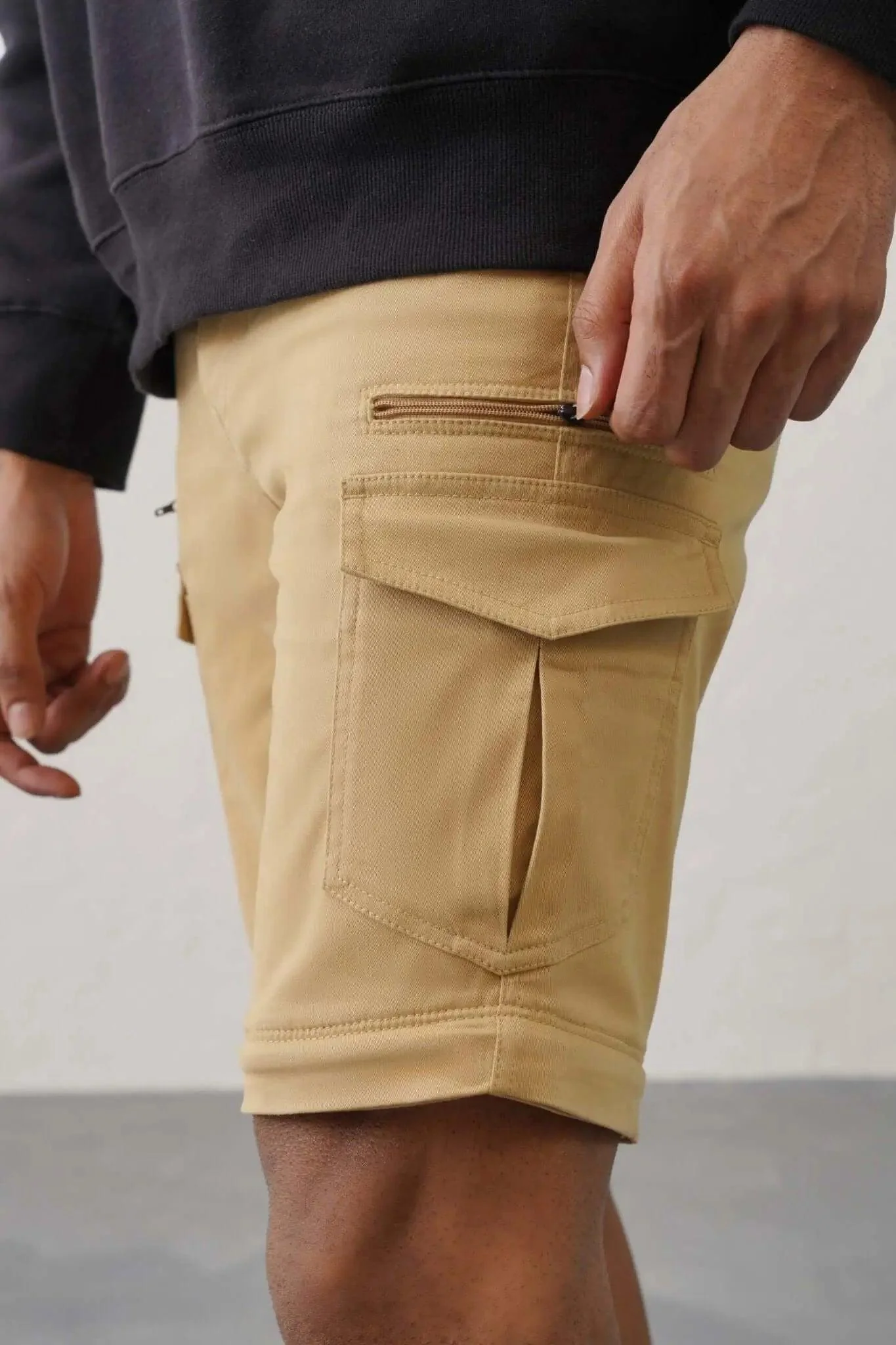 The Regular Fit Detachable Cargo Pants - Khaki - Image 8