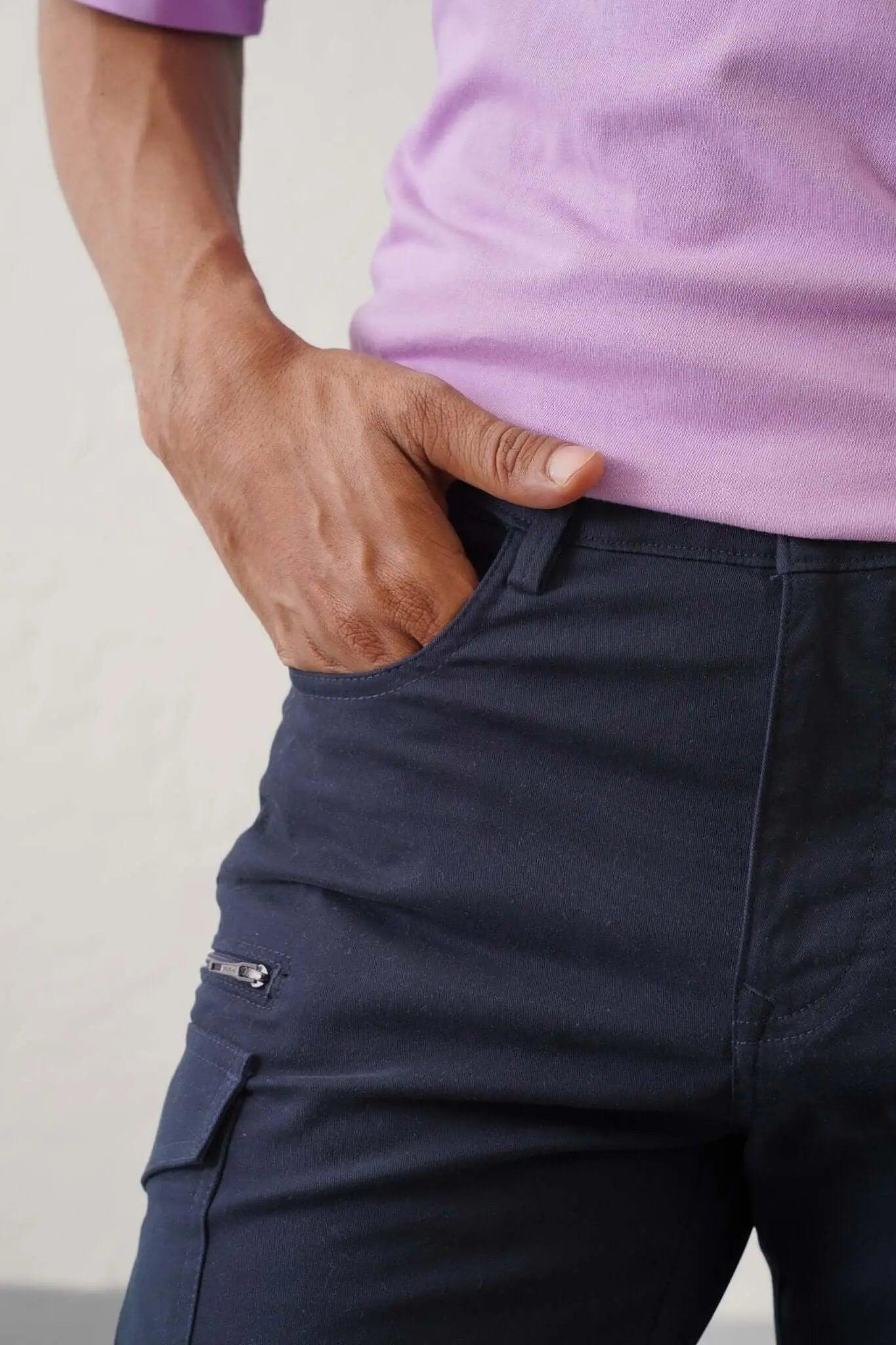 The Regular Fit Detachable Cargo Pants - Navy - Image 6