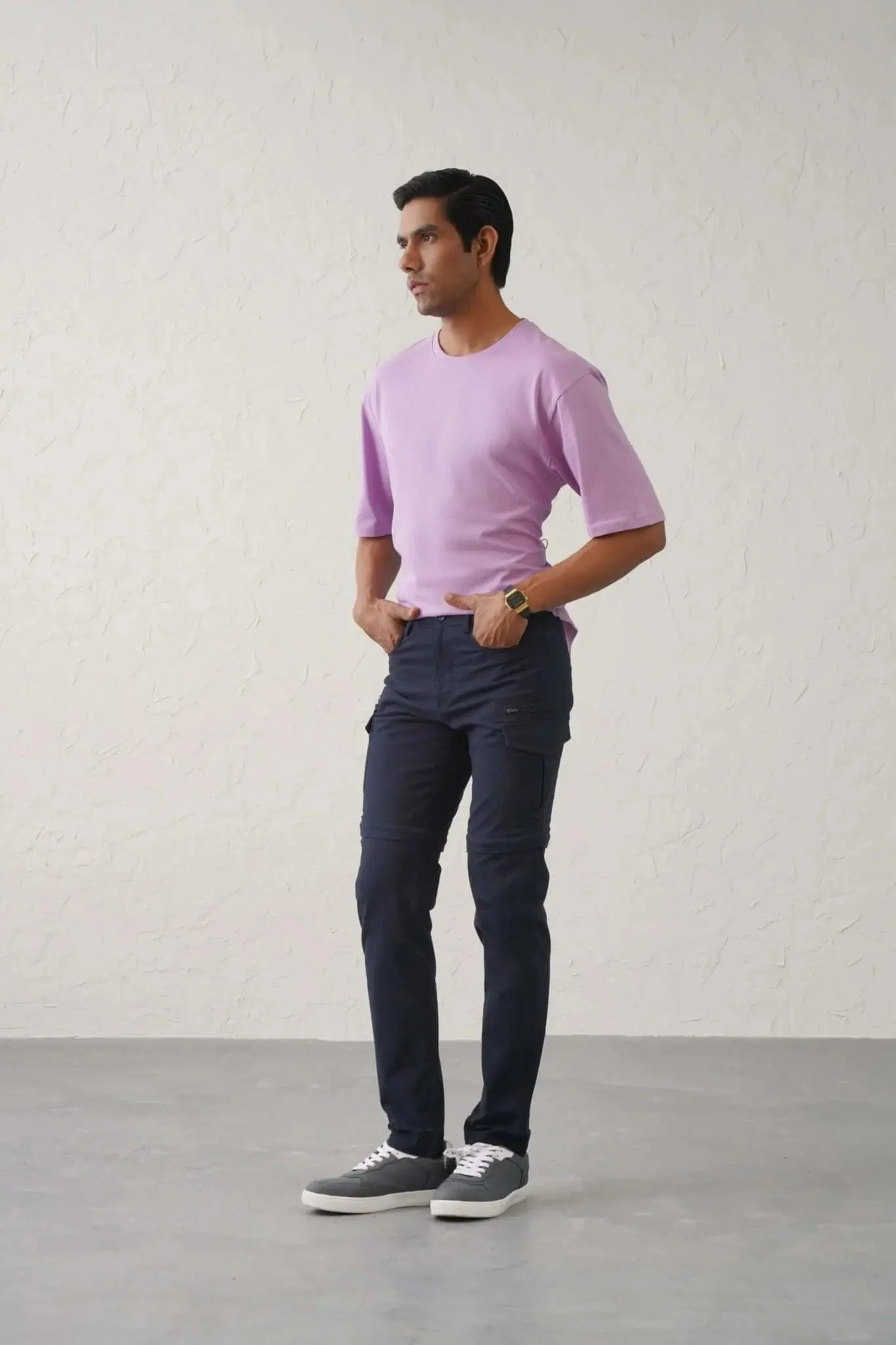 The Regular Fit Detachable Cargo Pants - Navy - Image 7