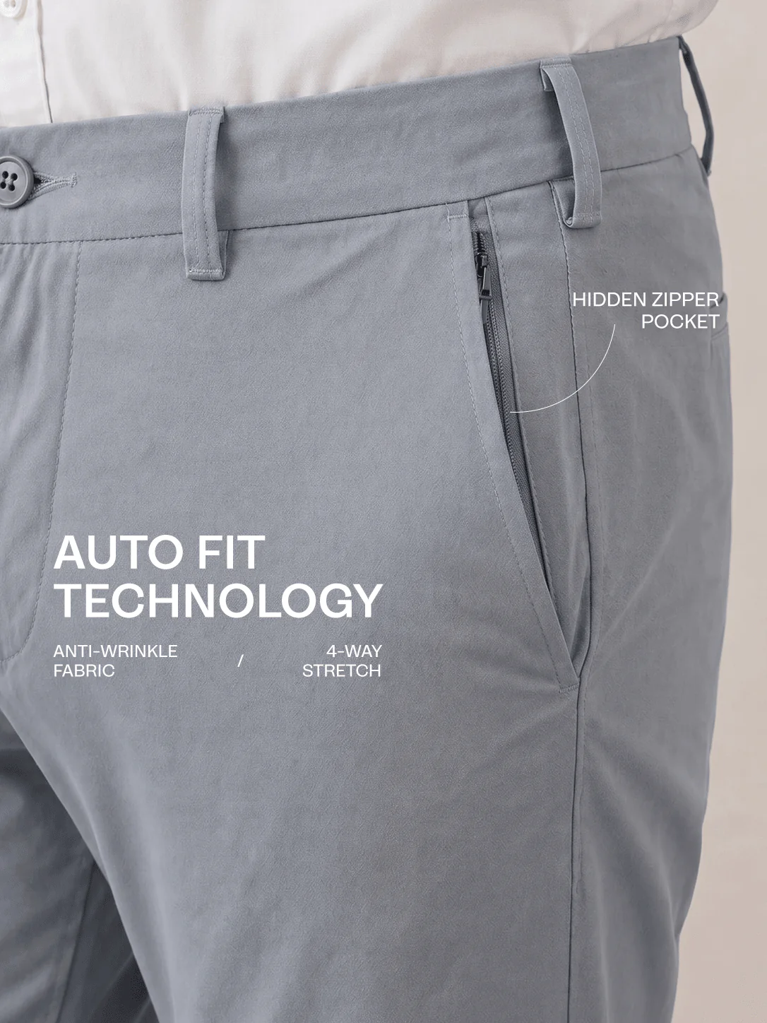 The Regular Fit Travel Chino - Grey - Image 2