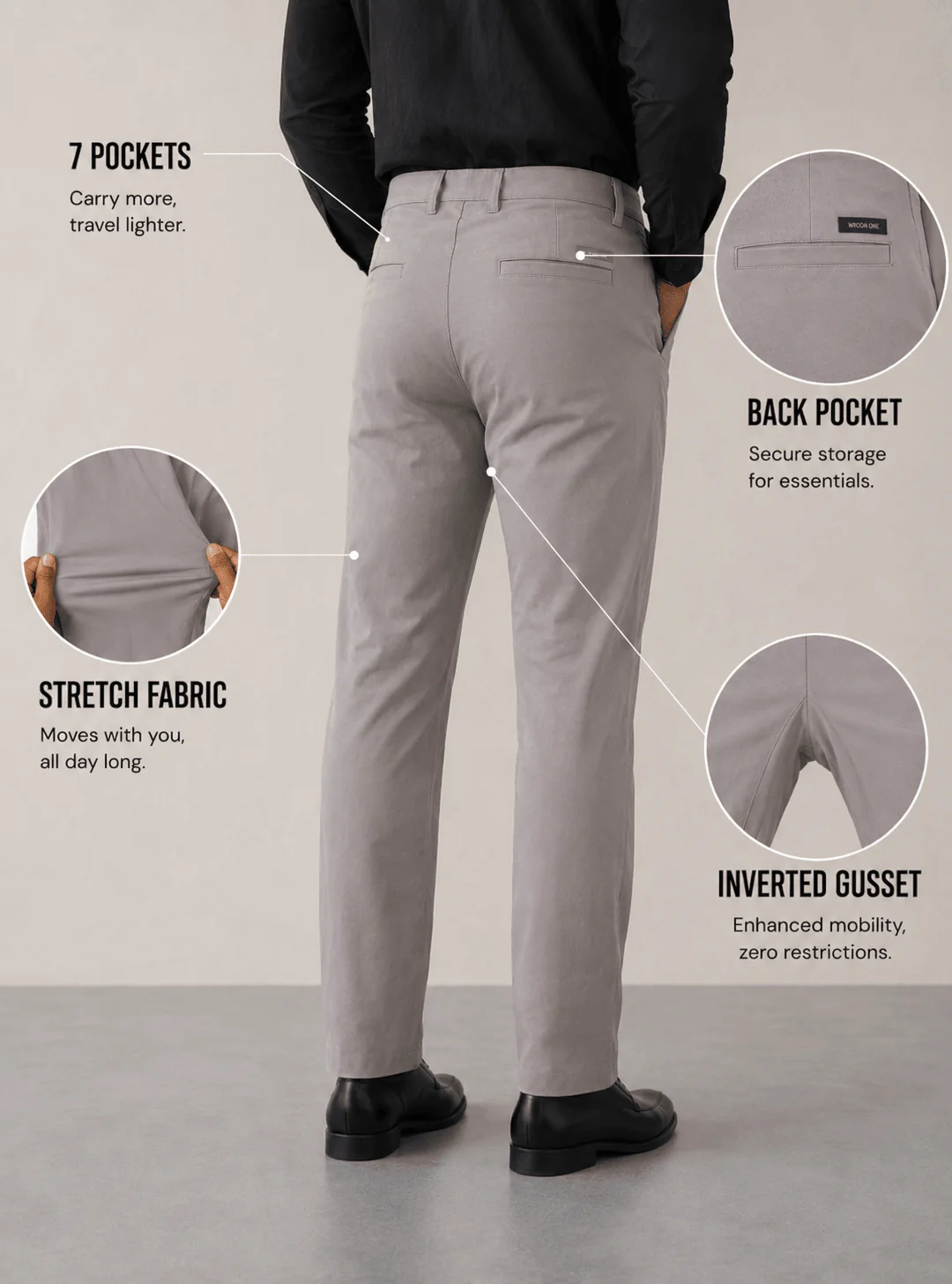 The Regular Fit Travel Chino - Grey - Image 7