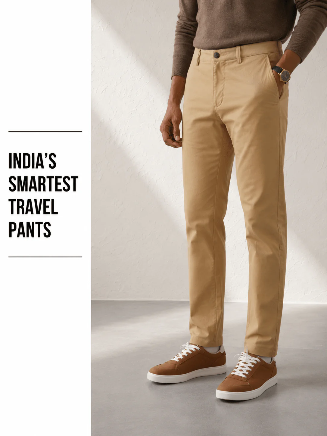 The Regular Fit Travel Chino - Khaki - Image 5